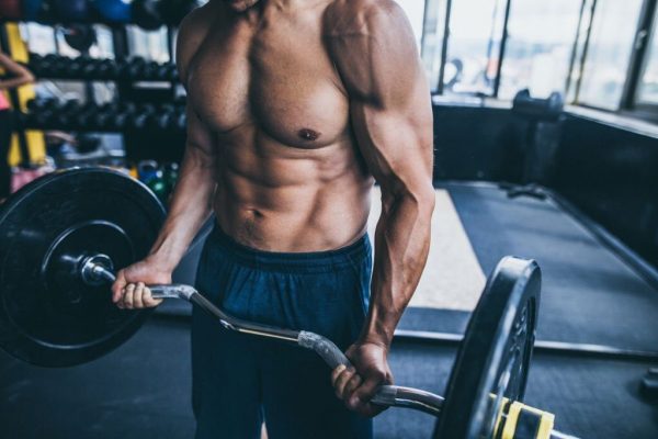 Bodybuilders abdominal muscles